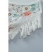 White Floral Crinkle Gauze Lace Fringed Crochet Top