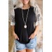 Black Ribbed Leopard Bell Sleeve Top