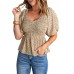 Fiery Red Puff Sleeve Smocked Top