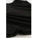 Black Buttoned Ribbed Knit Short Sleeve Top