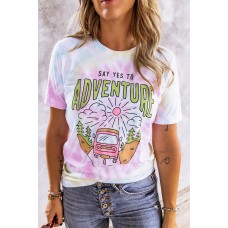 SAY YES TO ADVENTURE Tie-dye Print Tee SAY YES TO ADVENTURE Tie-dye Print Tee