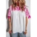 White Embroidered Floral Short Sleeves Shift Top White Embroidered Floral Short Sleeves Shift Top