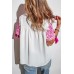 White Embroidered Floral Short Sleeves Shift Top White Embroidered Floral Short Sleeves Shift Top