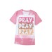 Purple PRAY Color Block Leopard Bleached Tee
