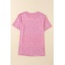 Purple PRAY Color Block Leopard Bleached Tee