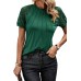 Blackish Green Seamed Detail Contrast Lace Raglan Sleeve Tee