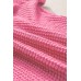 Black Waffle Knit Ruched Puff Sleeve Top