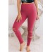 Rose Red Cut-out Skinny High Waist Leggings