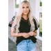 Black Floral Embroidered Bubble Sleeve Frill V Neck Top Black Floral Embroidered Bubble Sleeve Frill V Neck Top
