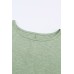 Khaki Smocked 3/4 Sleeve Casual Loose Top
