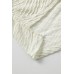 Beige V Neck Textured Split Hem Oversized Top