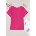 Black Crinkled V Neck Wide Sleeve T-shirt