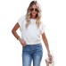 White Textured Knit Short Sleeve Top White Textured Knit Short Sleeve Top