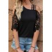 Black Lace Splicing Strappy Cold Shoulder Top