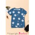 Blue Floral Pattern T-shirt