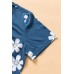 Blue Floral Pattern T-shirt