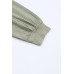 Khaki Exposed Seam Buttons Front Waffle Knit Cardigan