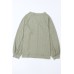 Khaki Exposed Seam Buttons Front Waffle Knit Cardigan
