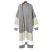 Gray Colorblock Cable Knit Side Pockets Duster Cardigan
