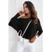 Black Ribbon Bow Knot Dolman Sleeve Sweater