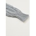 Ribbed Trim Eyelet Cable Knit Cardigan