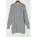 Ribbed Trim Eyelet Cable Knit Cardigan