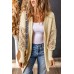 Black Crochet Lace Sleeve Ribbed Knit Cardigan