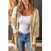Black Crochet Lace Sleeve Ribbed Knit Cardigan