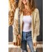 Black Crochet Lace Sleeve Ribbed Knit Cardigan
