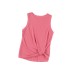 Fiery Red Twist Knot Waffle Knit Tank Top Fiery Red Twist Knot Waffle Knit Tank Top