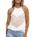 Spotted Print Splice Halter Tank