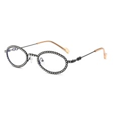 Full diamond oval frame sunshade sunglasses