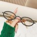 Full diamond oval frame sunshade sunglasses