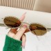 Full diamond oval frame sunshade sunglasses