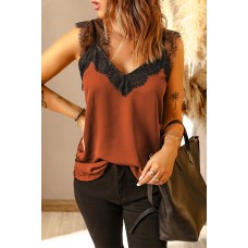 Orange One More Night Lace Cami Tank