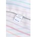 Barrier Striped Flutter Sleeve Frilled Neck Tank Top
