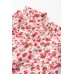 Fiery Red Floral Print Ruffled Mock Neck Sleeveless Top