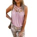 Pink Hollow-out Tank Top