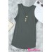 Blue Solid Color Buttons V Neck Ribbed Tank Top Blue Solid Color Buttons V Neck Ribbed Tank Top