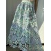 Hollow Embroidery Vintage Long Skirt High Quality Flower Luxury Skirt Large Hem Elegant Party Fairy Style Women Clothes