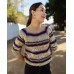 Contrast Striped Sequins Chic O-neck Sweater Women Elegant Long Sleeve Colorful Knitted Crop Jumper  Fashion Streetwear