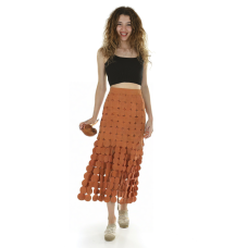 Solid Elegant Hollow Out Skirt For Women High Waist Patchwork Zipper Temperament Skirts Female Fashion Style New