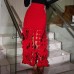 Solid Elegant Hollow Out Skirt For Women High Waist Patchwork Zipper Temperament Skirts Female Fashion Style New