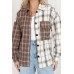 Brown Mixed Plaid Soft Oversized Shirt