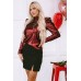 Burgundy Sequin Mock Neck Bubble Sleeve Top