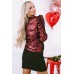 Burgundy Sequin Mock Neck Bubble Sleeve Top