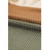 Green Stripe Textured Color Block Bubble Sleeve Baggy Top