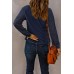 Blue Sheer Stripe V-Neck Top