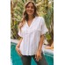 Striped Print Loose Fit Short Sleeve Top