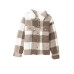 Khaki Plaid Sherpa Buttoned Flap Pocket Shacket